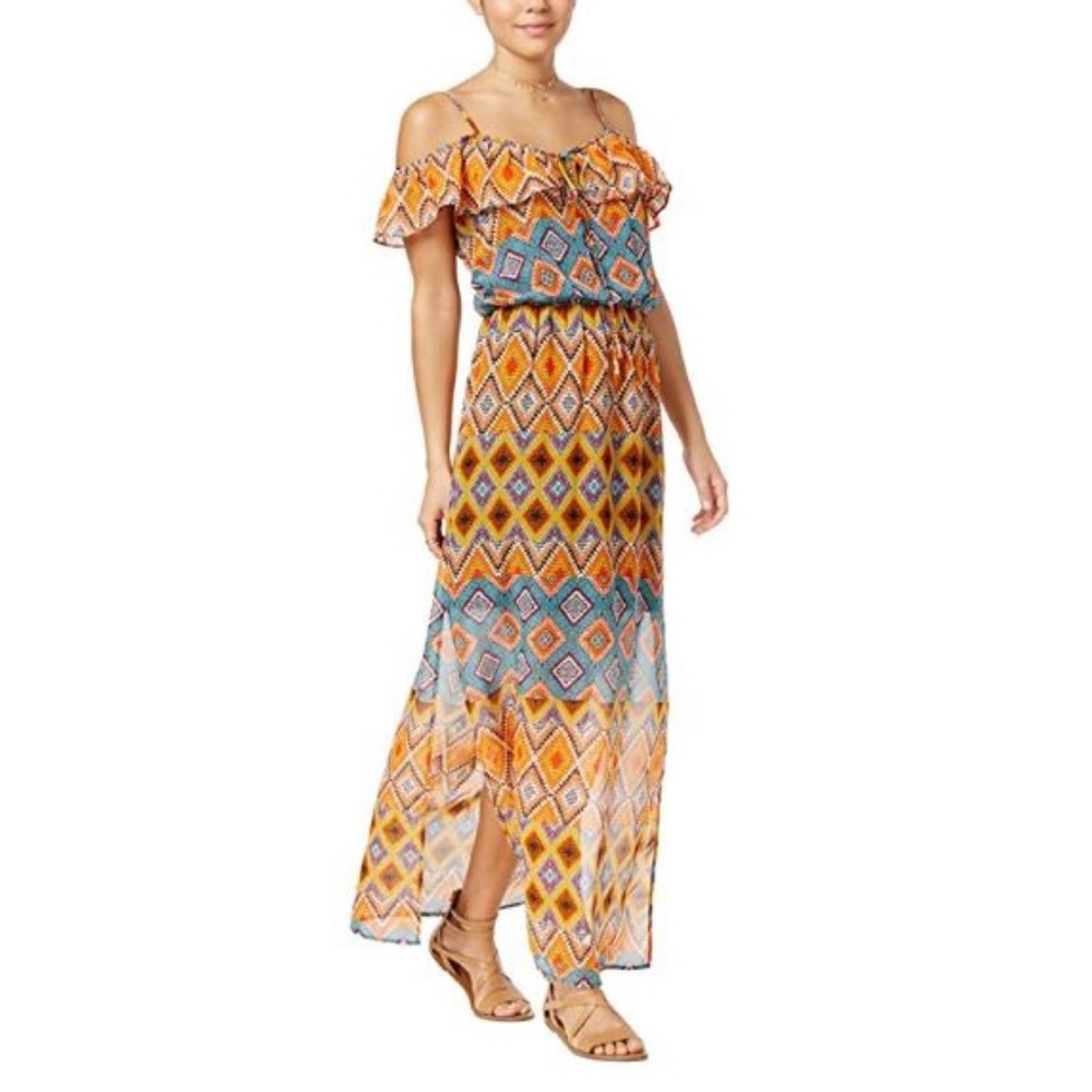 City Studio Off The Shoulder Maxi Dress Size M